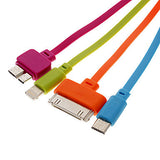 4 in one USB Flat charging Cable