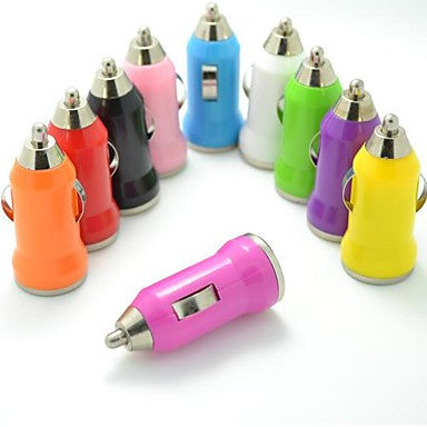 Colorful USB Car Charger for iPhone and Others (5V,1A,Assorted Colors)
