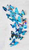 PVC 3D Butterfly Tatoos Wall Sticker Home Decoration Decals Fridge Sticker Wedding Wall Decals Office Wall sticker Store Wall Wticker Window sticker