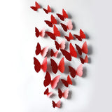 PVC 3D Butterfly Tatoos Wall Sticker Home Decoration Decals Fridge Sticker Wedding Wall Decals Office Wall sticker Store Wall Wticker Window sticker