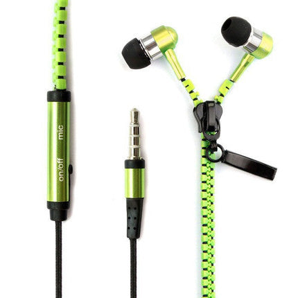 Zipper Style In-Ear Headphone with Mic for Mobilephone