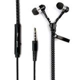 Metal Zipper Earphones Headphones with MIC