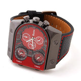 Men's Robot Shape Round Dial PU Band Quartz Analog Fashion Watch