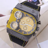 Men's Robot Shape Round Dial PU Band Quartz Analog Fashion Watch 