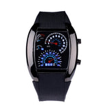 New Arrival Fashion Aviation Turbo Dial Flash LED Watch Gift Mens Lady Sports Car Meter 