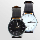 Roman numeral PU Leather Stainless steel water resist Quartz Couple watch men watches