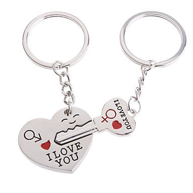 Hearts Shape Lovers Stainless keychains