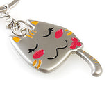 Cute Cat Shaped Metal Keychain