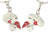 A Pair Boy & Girl Heart Shaped Lovers Keychains