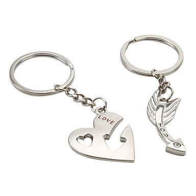Arrow and Heart Style Metal Couple Keychains