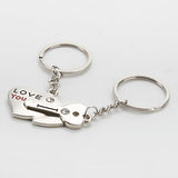 Heart and Key Shaped Metal Keychain
