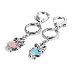 Candy Color Bunny Rabbit Zinc Alloy Couple Keychain