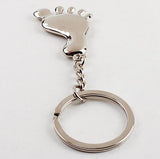 Metal Silver Foot Keychain