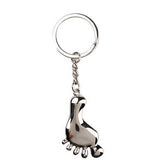 Metal Silver Foot Keychain