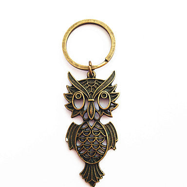 Vintage Owl Shape Bronze Alloy Keychain(1 Pc)