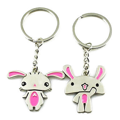 Cute Cartoon Men and Women Interesting High-grade Stainless Steel Keychain