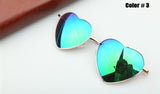 Heart Shaped Sunglasses Women metal Reflective Lense Fashion sun Glasses