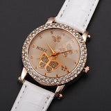 Women's Watch Diamante Butterflies Pattern Dial