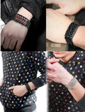 Fashion Men Women Lava Iron Samurai Metal LED Faceless Bracelet Watch Wristwatch