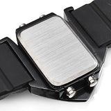 Aircraft LED Watches Digital Hours Stainless Steel Case Sports Watch Back Light rubber Strap Casual watches
