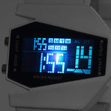 Aircraft LED Watches Digital Hours Stainless Steel Case Sports Watch Back Light rubber Strap Casual watches