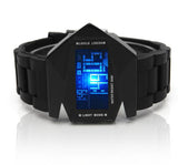 Aircraft LED Watches Digital Hours Stainless Steel Case Sports Watch Back Light rubber Strap Casual watches