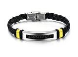 Hot Sale Fashion jewelry Stainless Steel Men Bracelet Silver/Gold PU leather Bracelets Bangles for men