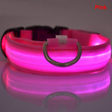 Adjustable Pet Dog Flashing LED Lights Safety Nylon Night Glow Collar