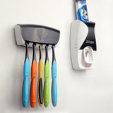 Fashion Automatic Toothpaste Dispenser +Toothbrush Holder Set Family Set Wall Mount