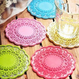 High quality Translucent openwork lace coasters Nice Insulation coasters cute Cup mat