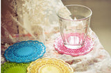 High quality Translucent openwork lace coasters Nice Insulation coasters cute Cup mat