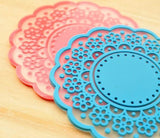 High quality Translucent openwork lace coasters Nice Insulation coasters cute Cup mat