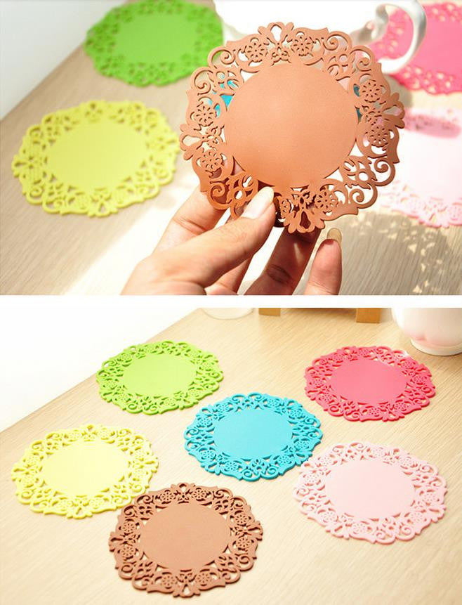 Creative household supplies round silicone coasters Cup mat