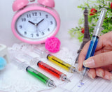 5Pcs/set Novelty Liquid Syringe Ballpoint Pen Medical Hospital Stationery Blue Ink