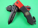 Survival Pocket Folding Knife Aluminiu Handle RED and Black Collection Knives
