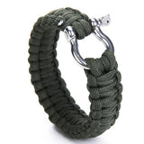 Survival Bracelet with Stainless Steel Bow Shackle Paracord BucklesTravel Kit Survival Tool For Camping