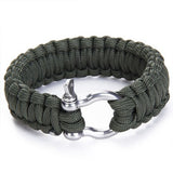 Survival Bracelet with Stainless Steel Bow Shackle Paracord BucklesTravel Kit Survival Tool For Camping