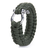 Survival Bracelet with Stainless Steel Bow Shackle Paracord BucklesTravel Kit Survival Tool For Camping