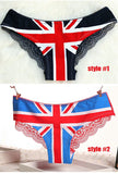 New Hot Womens Ladies Sexy Pants Flag Print Back Lace Briefs Underwear Knickers