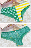 New Hot Womens Ladies Sexy Pants Flag Print Back Lace Briefs Underwear Knickers