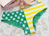 New Hot Womens Ladies Sexy Pants Flag Print Back Lace Briefs Underwear Knickers