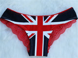 New Hot Womens Ladies Sexy Pants Flag Print Back Lace Briefs Underwear Knickers