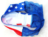 New Hot Womens Ladies Sexy Pants Flag Print Back Lace Briefs Underwear Knickers