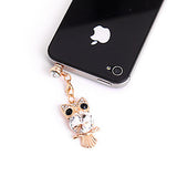 Crystal Owl Alloy Chain Zircon Anti-dust Plug