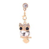 Crystal Owl Alloy Chain Zircon Anti-dust Plug