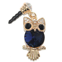 Crystal Owl Alloy Chain Zircon Anti-dust Plug