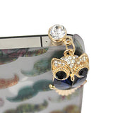 Crystal Owl Alloy Chain Zircon Anti-dust Plug