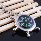 Rudder compass multifunctional keychain male key ring Rudder Helm Key Ring