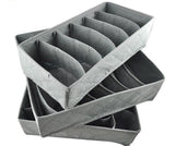 Three Pieces a Set Foldable Box Bamboo Charcoal Fibre Storage Box for bra underwear necktie socks