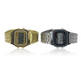 Women Men's Watch 2Color Metal Vintage Couple Watches Men Full Stainless Digital Stopwatch